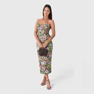 Rachel Gilbert New Camden Dress Beaded Green Multi Size 6